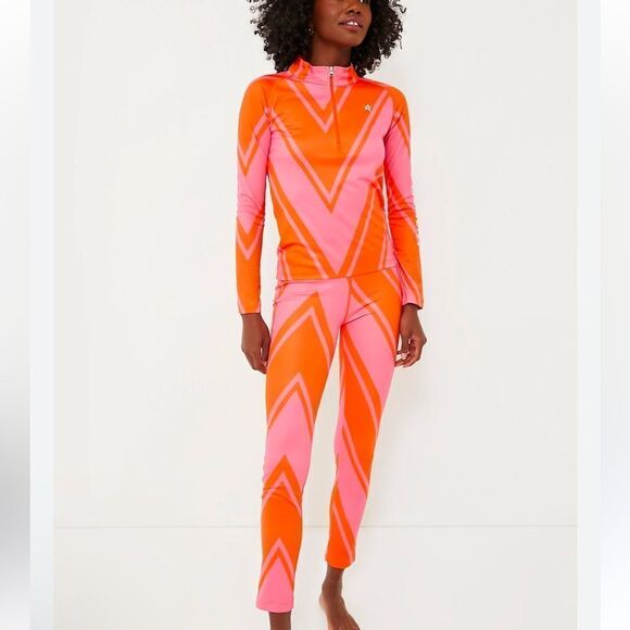 NEW Perfect Moment Thermal SET Azalea Pink and Orange Chevron Print Size Large - Picture 14 of 14